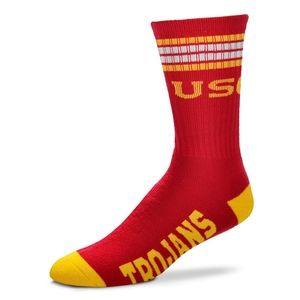 USC Trojans - 4 Stripe Deuce Crew Socks